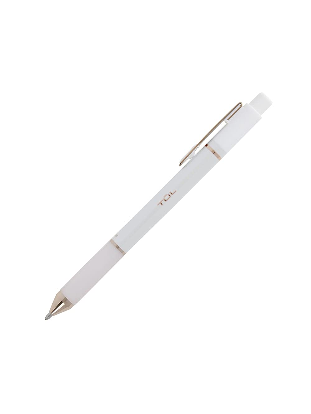 TUL® BP Series Retractable Ballpoint Pens, Bullet Point, 1.0 mm, Pearl White Barrel, Blue Ink, Pack