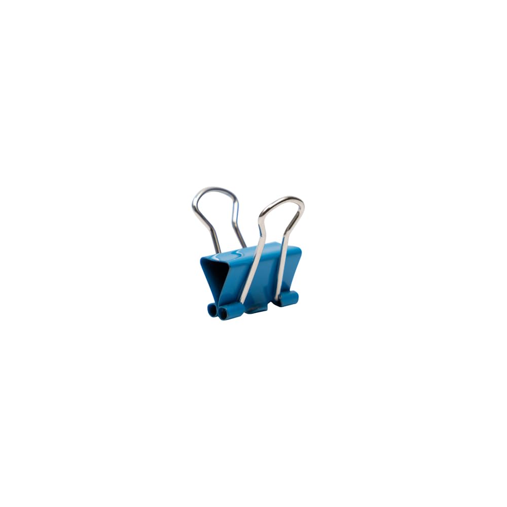JAM PAPER Colorful Binder Clips - Extra Small - 3/5 Inch (15 mm) - Blue Binderclips - 30/Pack