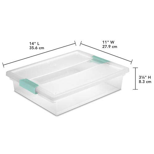 STERILITE 19638606 Large Clip Box, Clear with Blue Aquarium Latches 2 pieces (Large)
