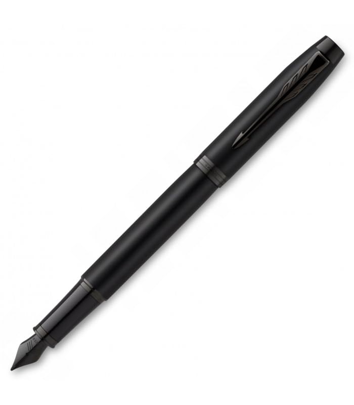 Parker IM Fountain Pen | Matte Black with Black Trim | Fine Point with Blue Ink Cartridge | Gift Box