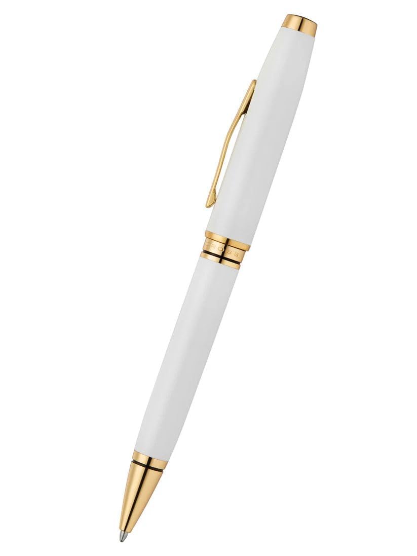 Cross Coventry Pearl White, Gold PVD Ballpoint Pen, Medium Point, Black Ink