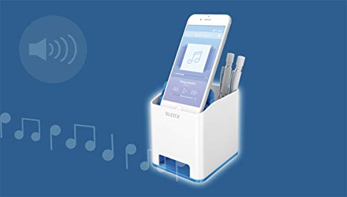 Leitz 53631064 Sound Pen Holder, Phone Amplifier, Wow Range, White/Metallic Green