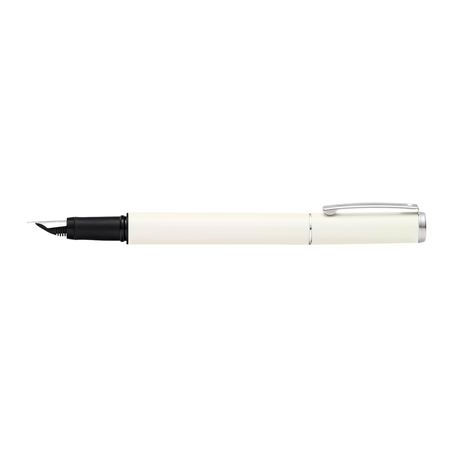 Sheaffer Pop Glossy White Fountain Pen with Chrome Trim and Medium Nib
