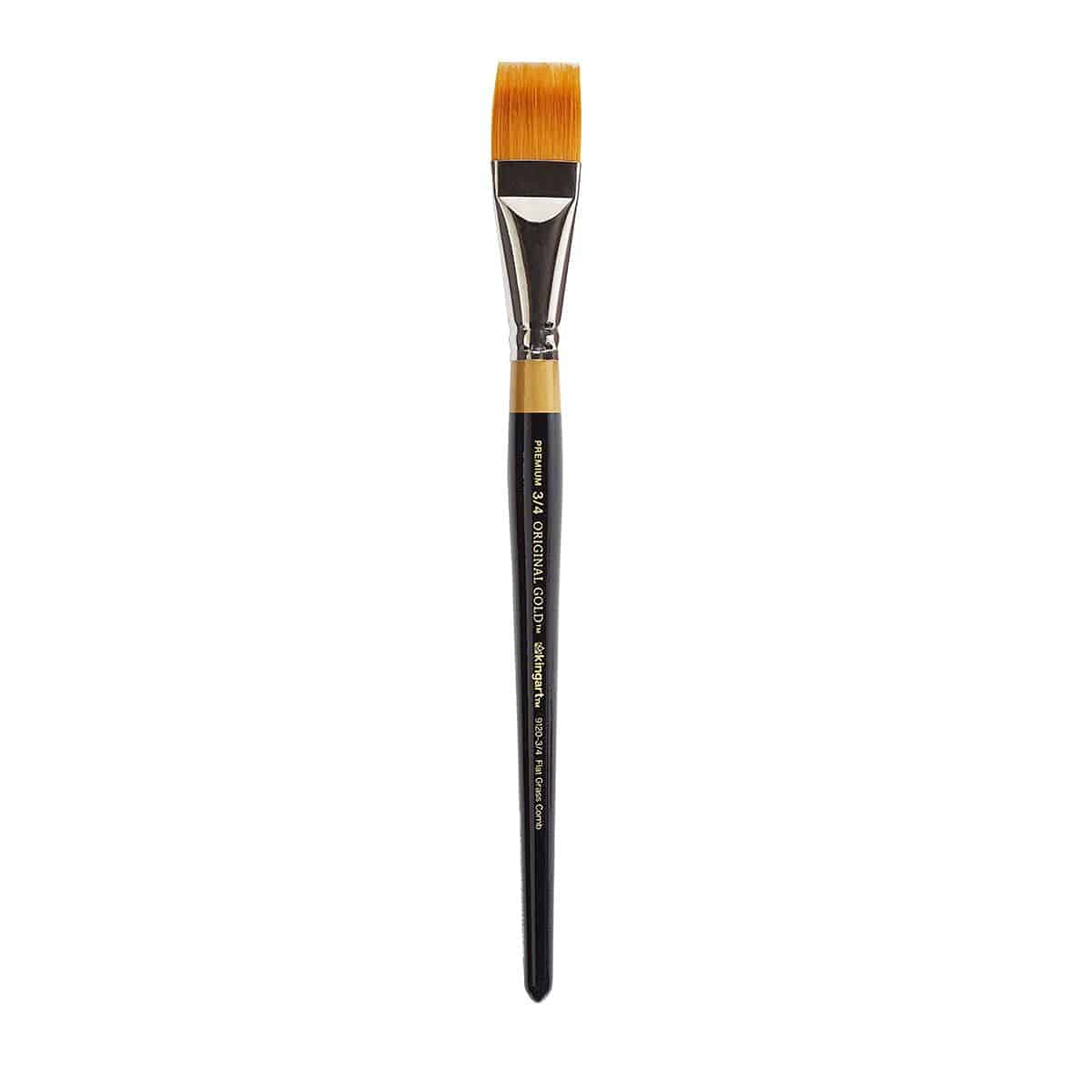 KINGART Premium Original Gold 9120-3/4 RAKE Series Artist Brush, Golden Taklon Synthetic Hair