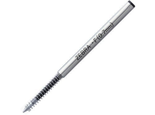 Zebra B-BR-1B-F-BK Oil-Based Ballpoint Pen Refill, F-0.7 Lead, Black, 10 Pens