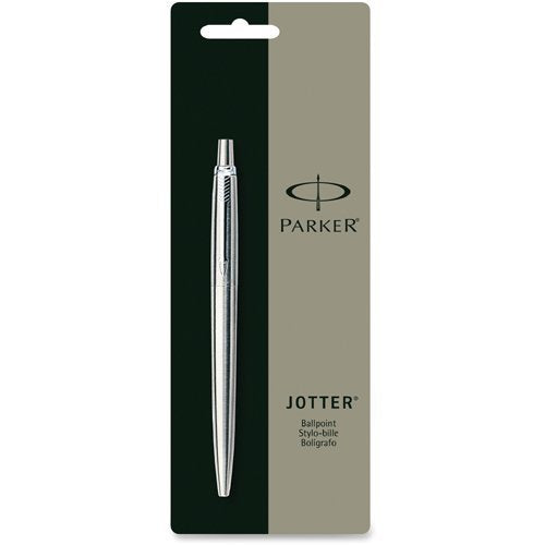 Parker Jotter Stainless Steel Ballpoint Pen, Medium Point, Black Ink
