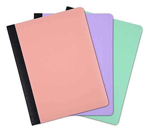 Mintra Office Poly Composition Book (3 Pack, Poly Comp - Salmon, Sage Green, Lavender)