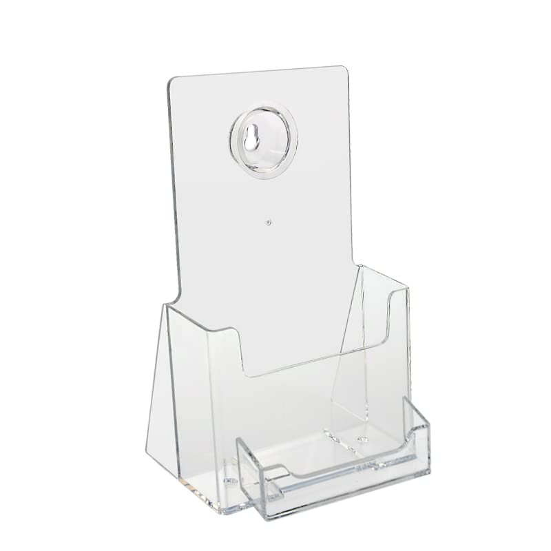SOURCE ONE 4 X 9 Inches Tri Fold Brochure Holder with Business Card Holder (TRI-BC) (6 Pack)