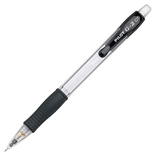 Pilot G2 Mechanical Pencils, 0.5mm HB Lead, Black/Clear Barrels, Dozen Box (51014)