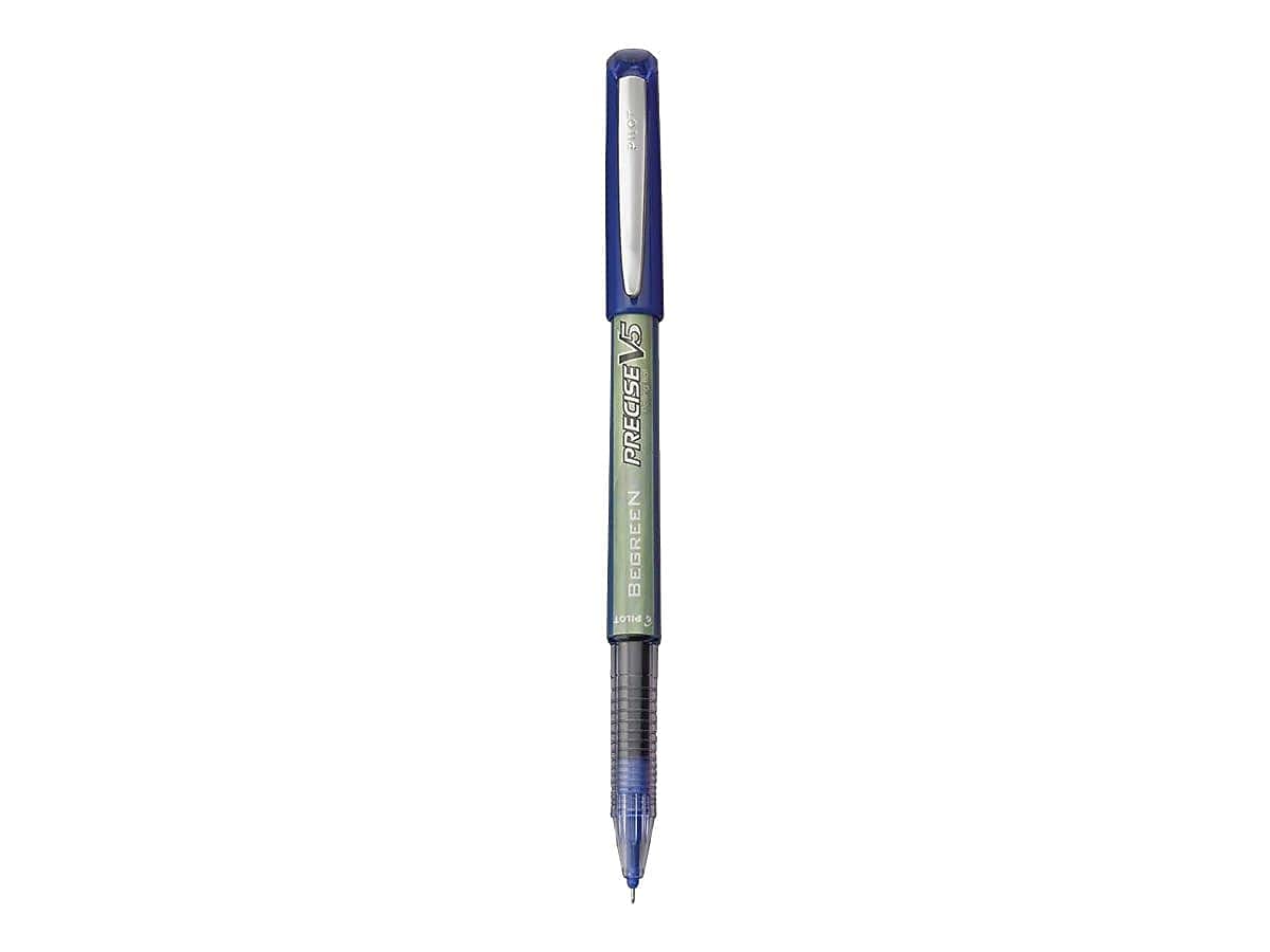 PILOT Precise V5 Rollerball Pens, Extra Fine Point 0.5 mm Blue Pens, Blue, Pack of 12 - Ideal for