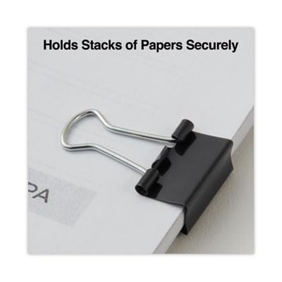 Universal 10199VP Mini Binder Clips, Zip-Seal Bag, 1/4-Inch Capacity, 5/8-Inch Wide, Black, 144/Bag