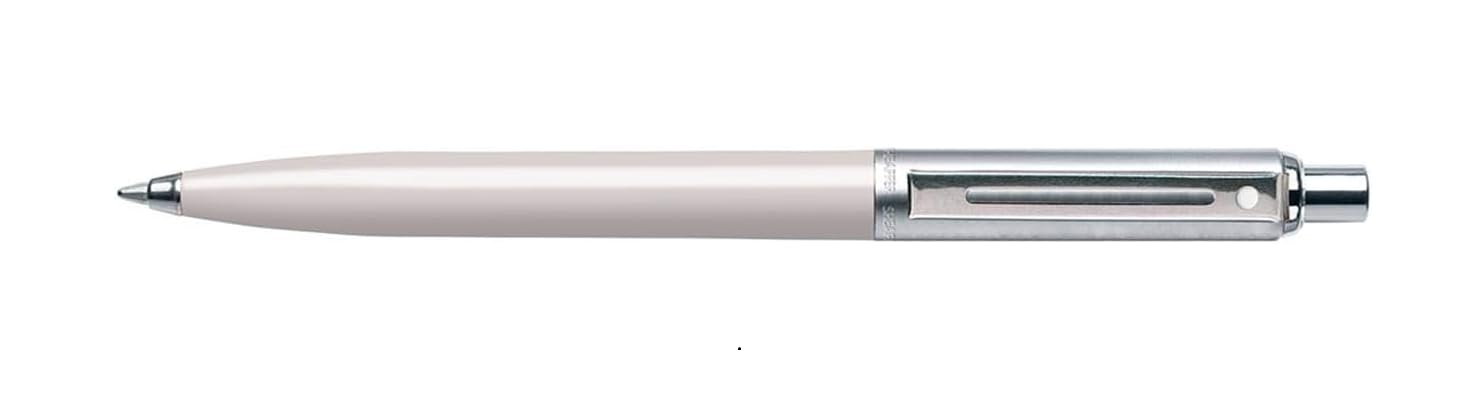 Sheaffer Sentinel White Ballpoint Pen with Chrome Trim