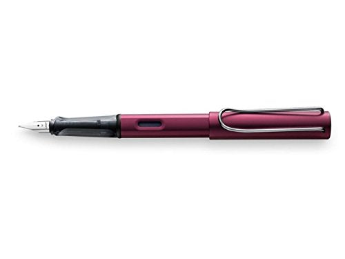 Lamy AL-Star Fountain Pen (M) & 5 Black Ink Cartridges (Black Purple)