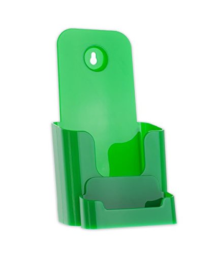 Source One 4 X 9 Inches Tri Fold Brochure Holder with Business Card Holder (6 Pack, Green)