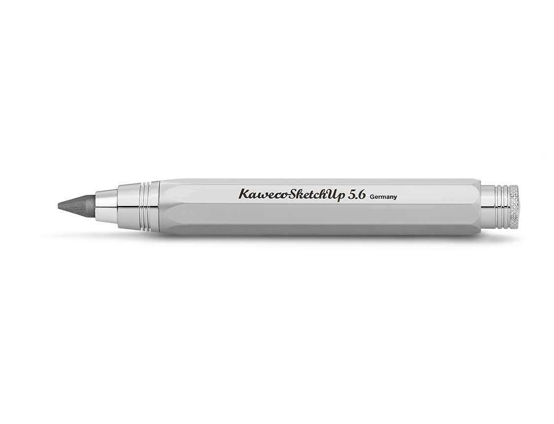 Kaweco SKETCH UP Clutch Pencil 5.6 mm 5B Satin Chrome with Lead Refill I Pencil 10.5 cm