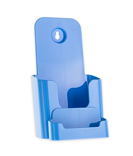 Source One 4 X 9 Inches Tri Fold Brochure Holder with Business Card Holder (6 Pack, Baby Blue)