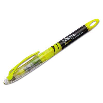 Sharpie Liquid Highlighters, Chisel Tip, Fluorescent Yellow, 12 Count