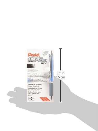 Pentel EnerGel RTX Retractable Gel Ink Pen, Medium Point, Needle Tip, Black Ink, Box of 12 (BLN77-A)