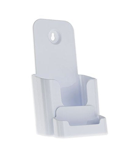 Source One 4 X 9 Inches Tri Fold Brochure Holder with Business Card Holder (6 Pack, White)