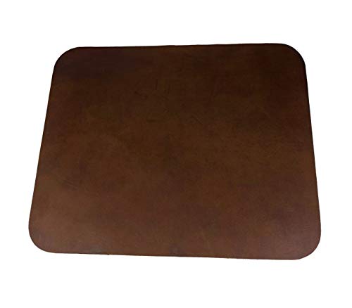 Leather Mouse Pad Work Mat Rustic Brown Top Grain 12 x 10 inches USA Made