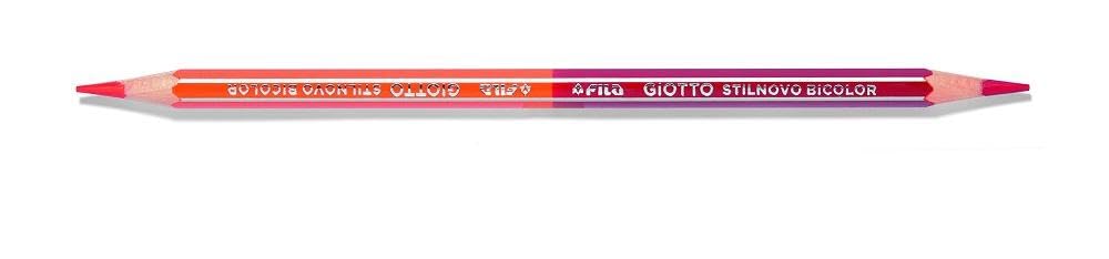 GIOTTO Stilnovo Bicolor, Double Colour Pencils, 18 Assorted Colours, Ideal for Children, Parties