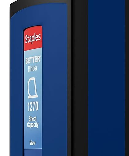 Staples Better 5-Inch D-Ring View Binder, Blue, Reinforced Spine