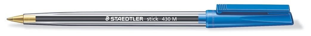 STAEDTLER Medium Stick 430 Ballpoint Pen, Blue, Pack of 6