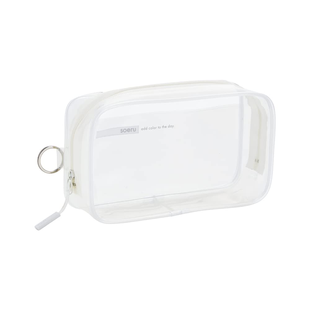 Lihit Lab SOERU A8101-1 Transparent Clear Box Pen Case, Large Capacity, Approx. 40 Pens