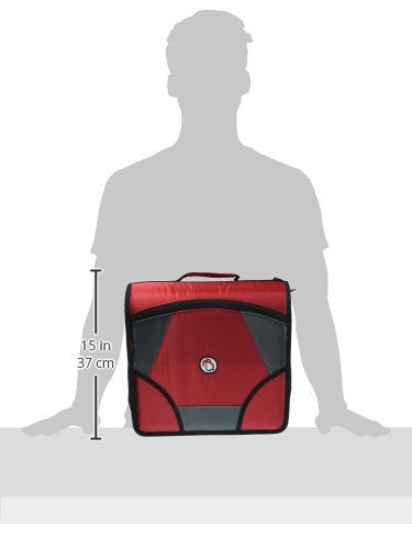 Case-it School Zipper Binder | 4-Inch D-Rings | 800-Sheet | D-186 Red