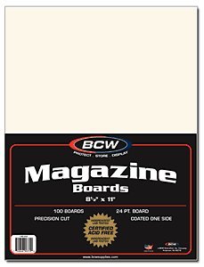 100 Resealable BCW Thick Magazine Poly Bags and 100 Magazine Backer Boards