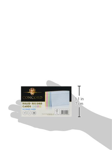Concord Record Card Smooth 127x77mm Assorted Ref 16099 [Pack of 100]