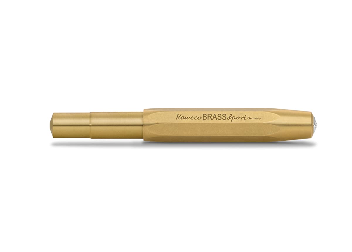 Kaweco BRASS SPORT Gel/Ballpoint Pen I Pen Including 0.7 mm Rollerball Pen Refill for Left-Handed