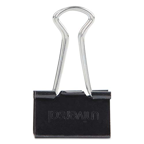 Universal Medium Binder Clips, Steel Wire, 5/8" Cap, 1-1/4" Wide, Black/Silver, 12/Pack, 36 Total