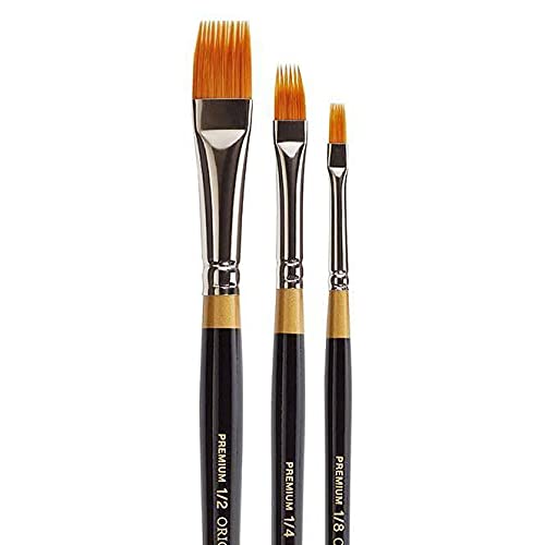 KINGART Original Gold 9120 Series, Golden Taklon Rake/Comb 3 Pc. Set