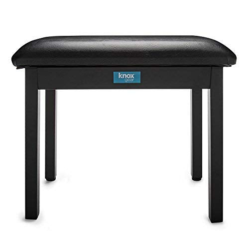 Knox Gear 19-Inch Adjustable Piano Bench with Storage (Black)