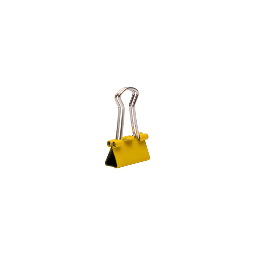JAM PAPER Colorful Binder Clips - Extra Small - 3/5 Inch (15 mm) - Yellow Binderclips - 30/Pack