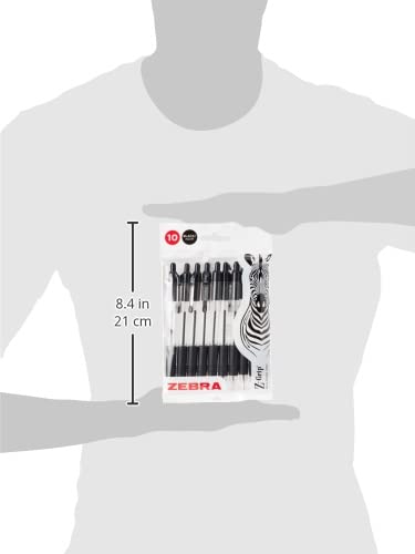 Zebra Grip Black Ballpoint Pens, Pack of 10