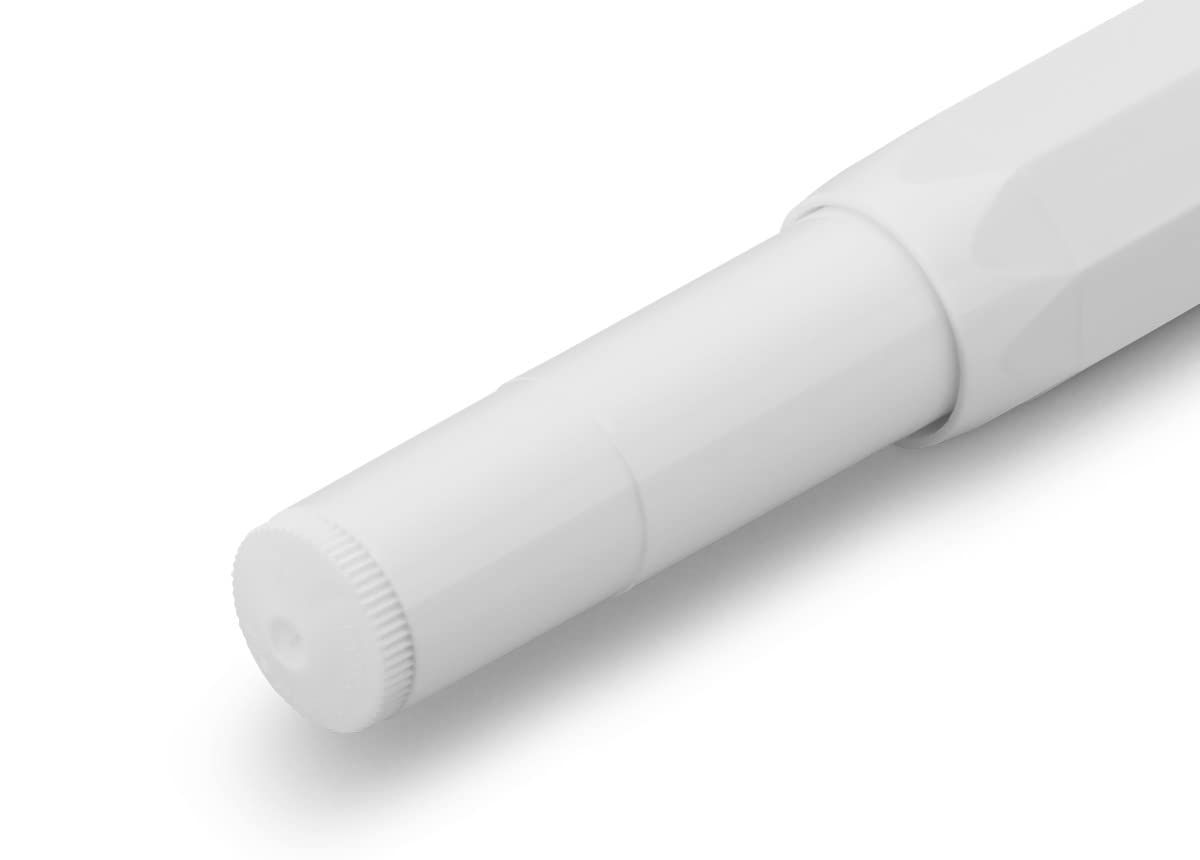 Kaweco CLASSIC SPORT Fountain Pen White with 23 Carat Gold-Plated Steel Nib and Iridium Tip for Ink