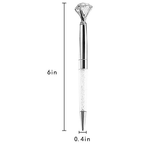 U Scinan 3Pcs Big Diamond Pen Crystal Metal Ballpoint Pens 0.5mm Black Ink Advertising Gif Pen
