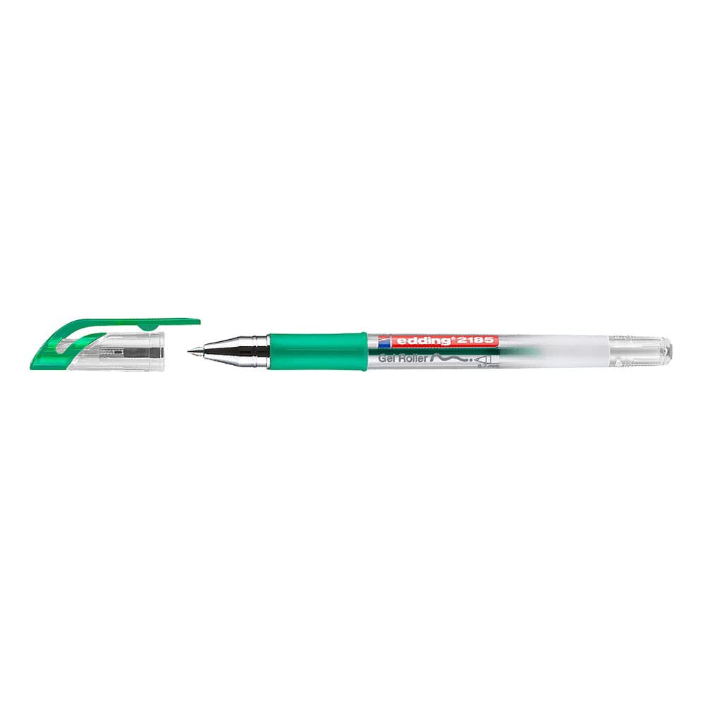 edding 2185 gel roller - green - box of 10-0.7 mm - gel pen for writing, drawing, colouring