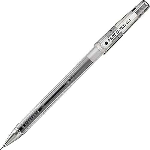 PILOT G-Tec-C Gel Ink Pens, Ultra Fine Point (0.4mm), Black Ink, 12-Pack