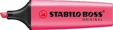 STABILO Pack of 3 Pink Boss Highlighters Fluorescent Colours Water-Based Ink
