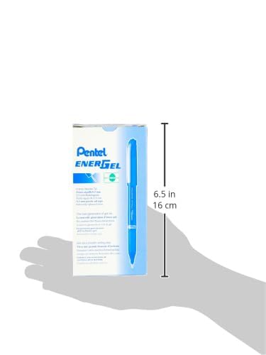 Pentel ENER-GEL NV Liquid Gel Pen, 0.5mm, Fine Line Capped, Needle Tip, Blue Ink, Box of 12