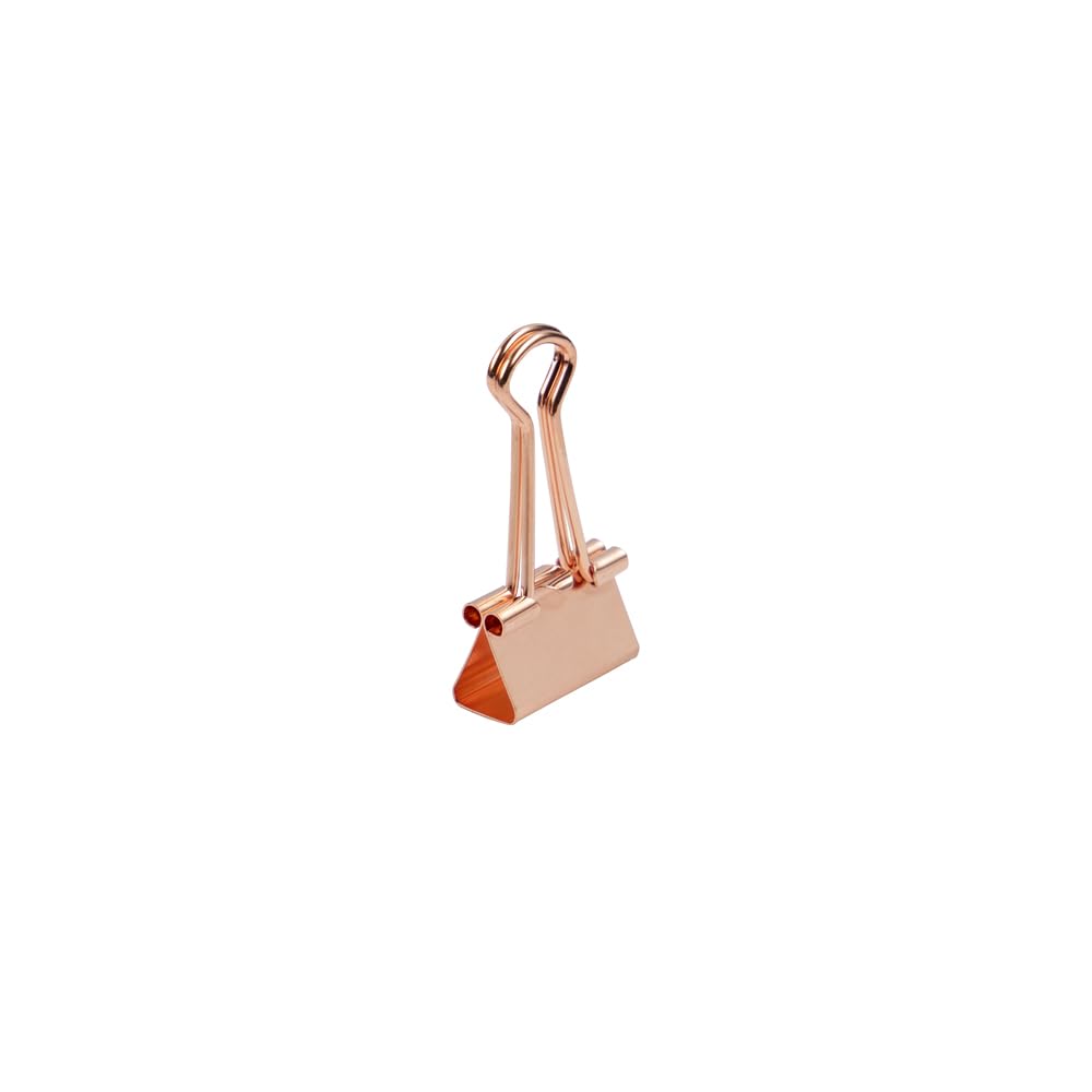 JAM PAPER Colorful Binder Clips - Small - 3/4 Inch (19 mm) - Rose Gold Binderclips - 25/Pack