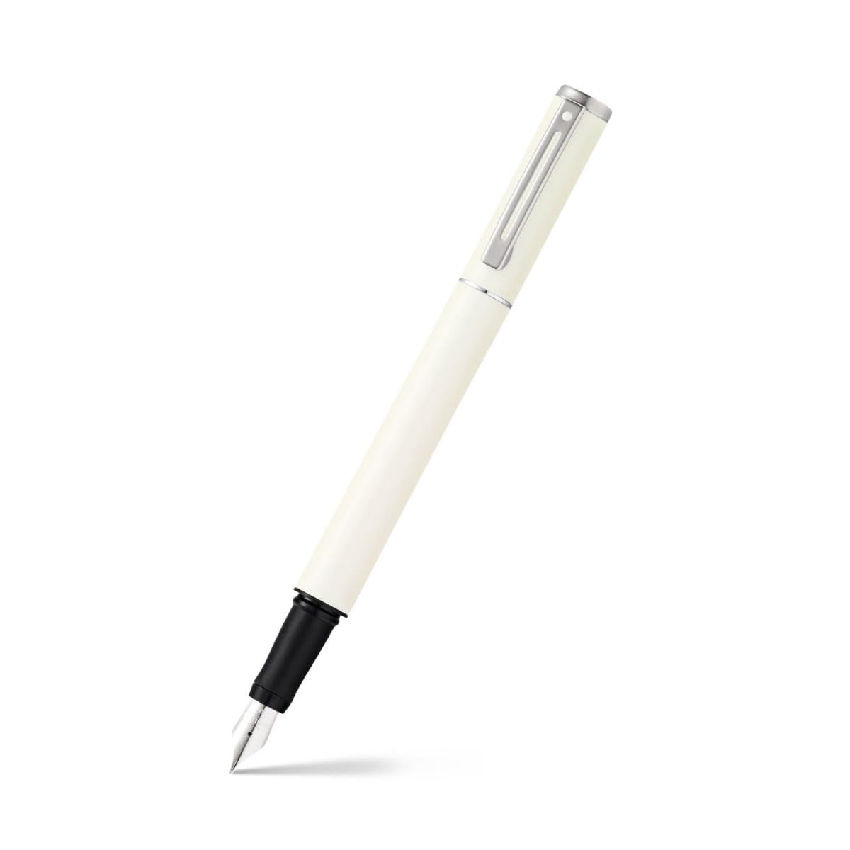 Sheaffer Pop Glossy White Fountain Pen with Chrome Trim and Medium Nib