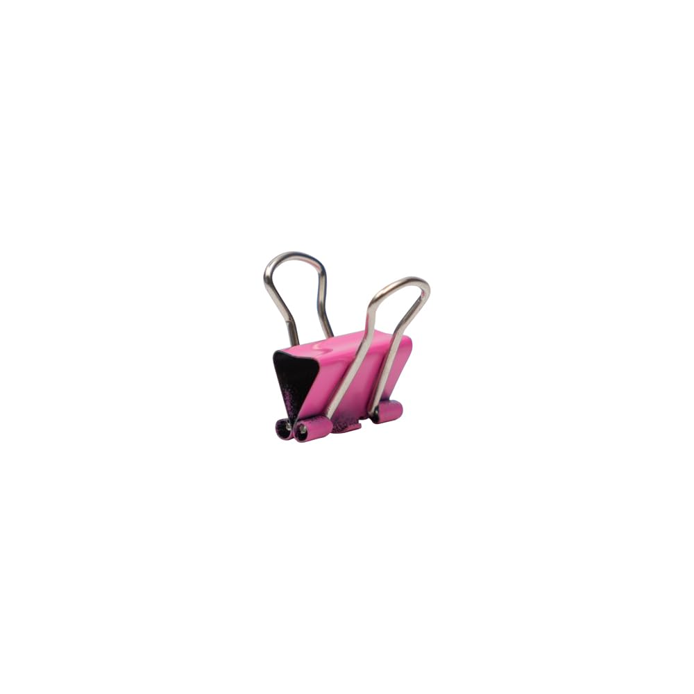JAM PAPER Colorful Binder Clips - Extra Small - 3/5 Inch (15 mm) - Pink Binderclips - 30/Pack