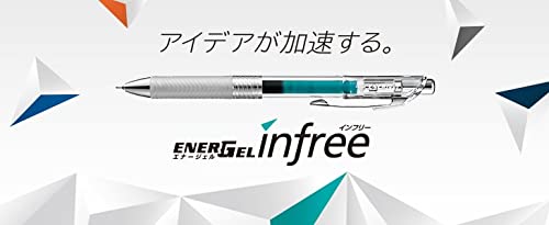 ENERGEL Pentel Infree Gel Ink Ballpoint Pen 0.5mm, Needle Tip 10 colors set with Sticky Notes