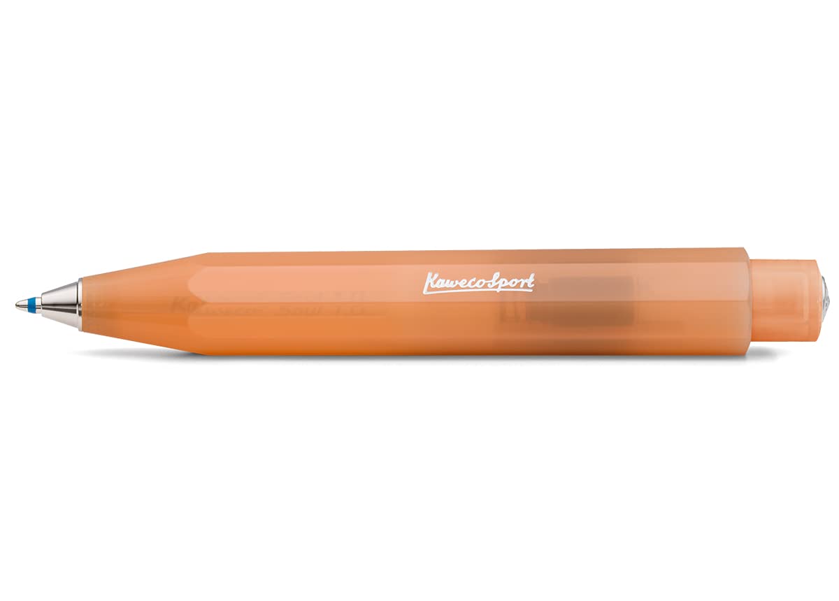 Kaweco FROSTED SPORT Ball Pen Soft Mandarine I Retractable Ballpoint Pen with Standard D1 Refills