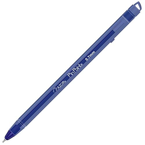 AZOR Pin Point Fine Tip 0.7 mm Ballpoint Pens Blue Ink, 12 Pack