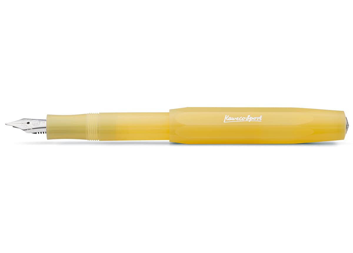 KAWECO FRFP-SB Fountain Pen, Medium, Medium Point, Frosted Sport, Sweet Banana